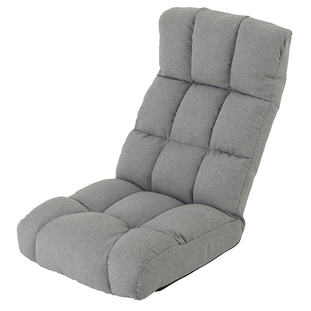 頭までささえてくれるもこもこ座椅子 幅51×奥行68×高さ77cm グレー EAMZ-GY